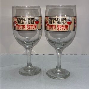 Double Double Toil and Trouble 2 Piece Wine Glass set